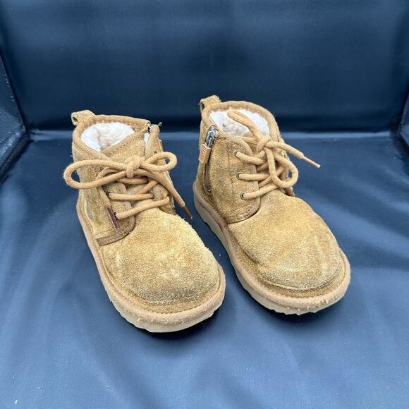 UGG Childrens Brown Chestnut Boots Size 11 US Zipper and Tie - Picture 1 of 6